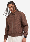 Dark Coffee Zipper Jakarlı Ceket
