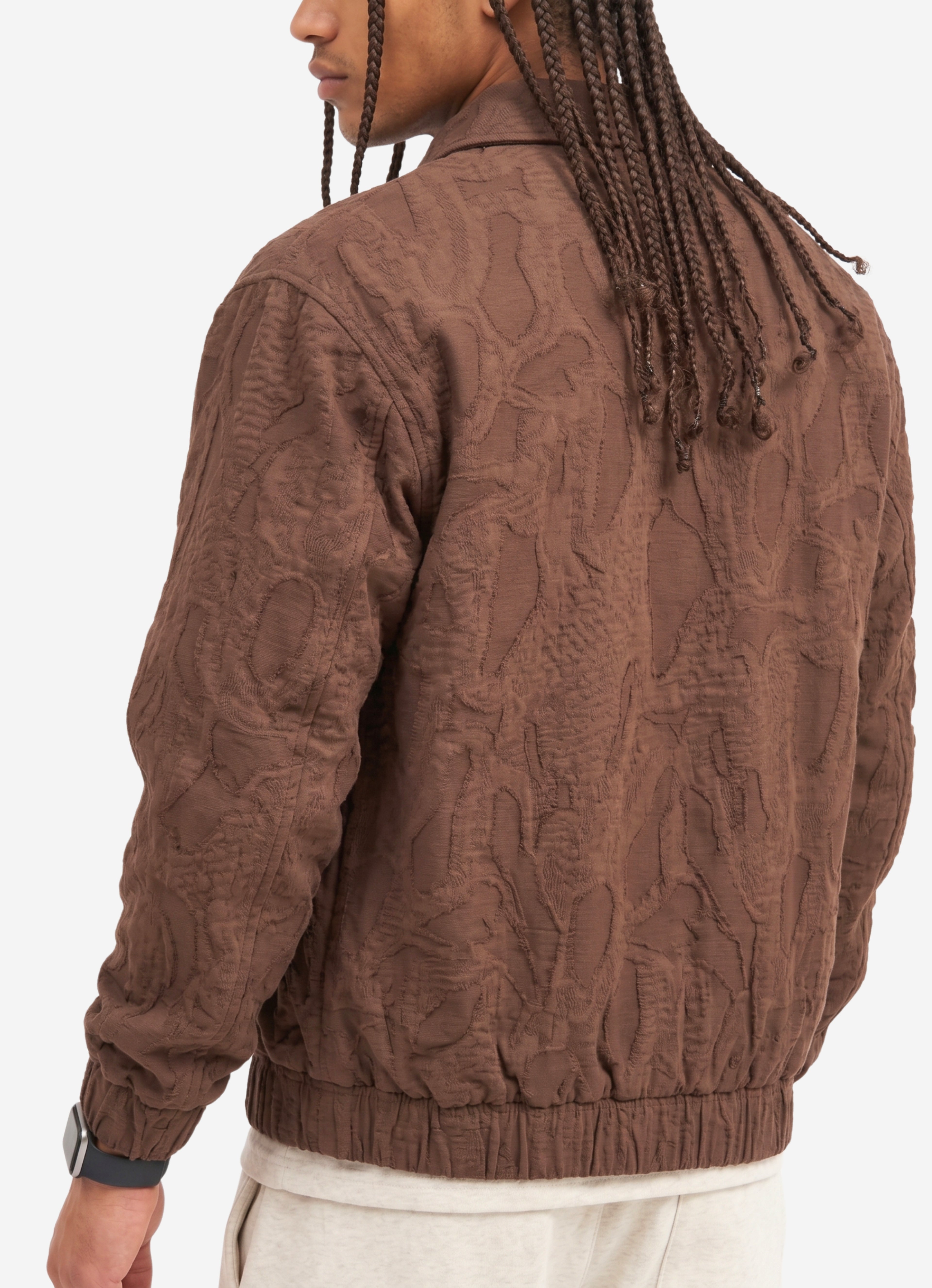 Dark Coffee Zipper Jakarlı Ceket