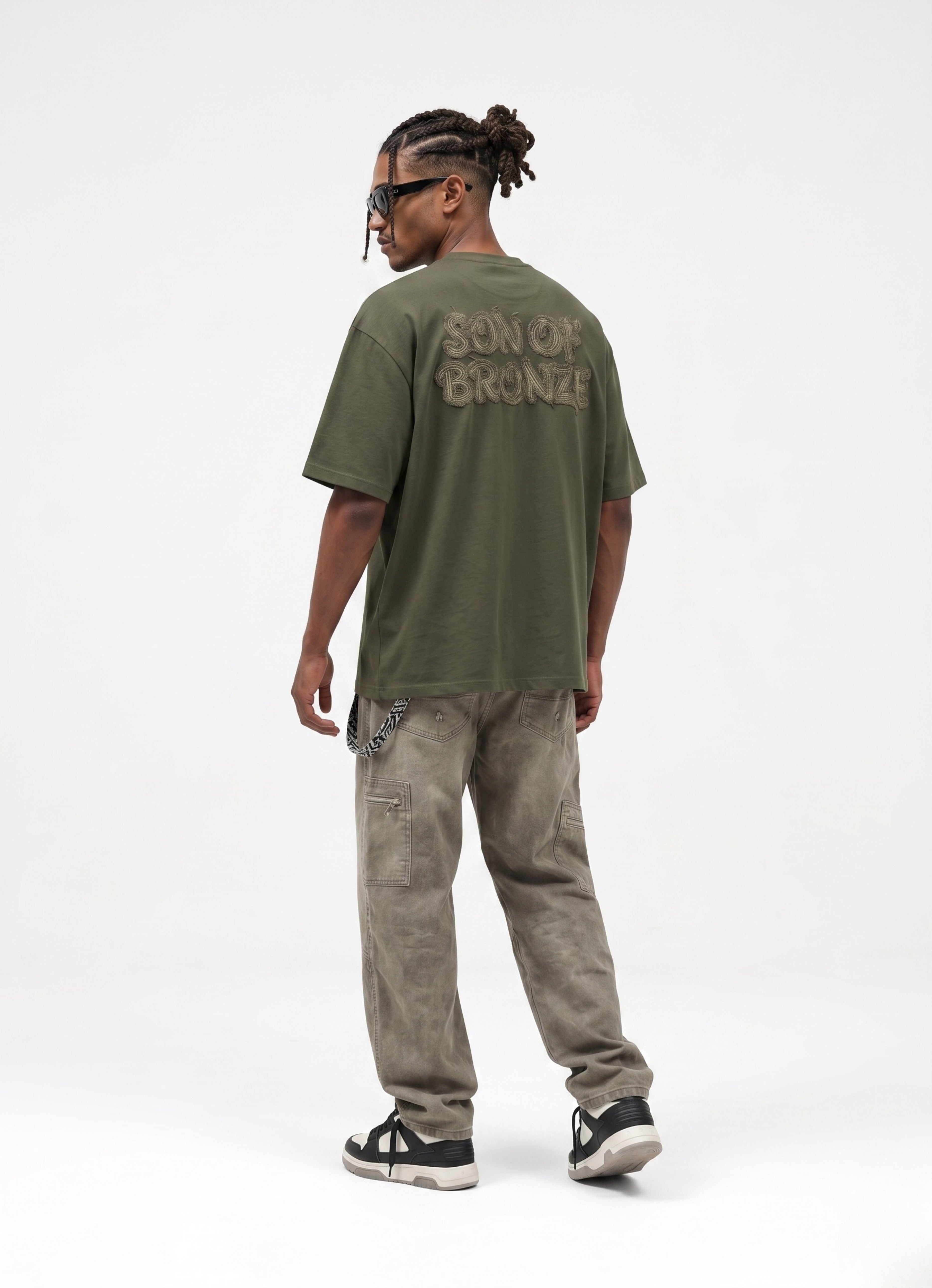 Dark Green Aplike Detaylı Comfort T-shirt