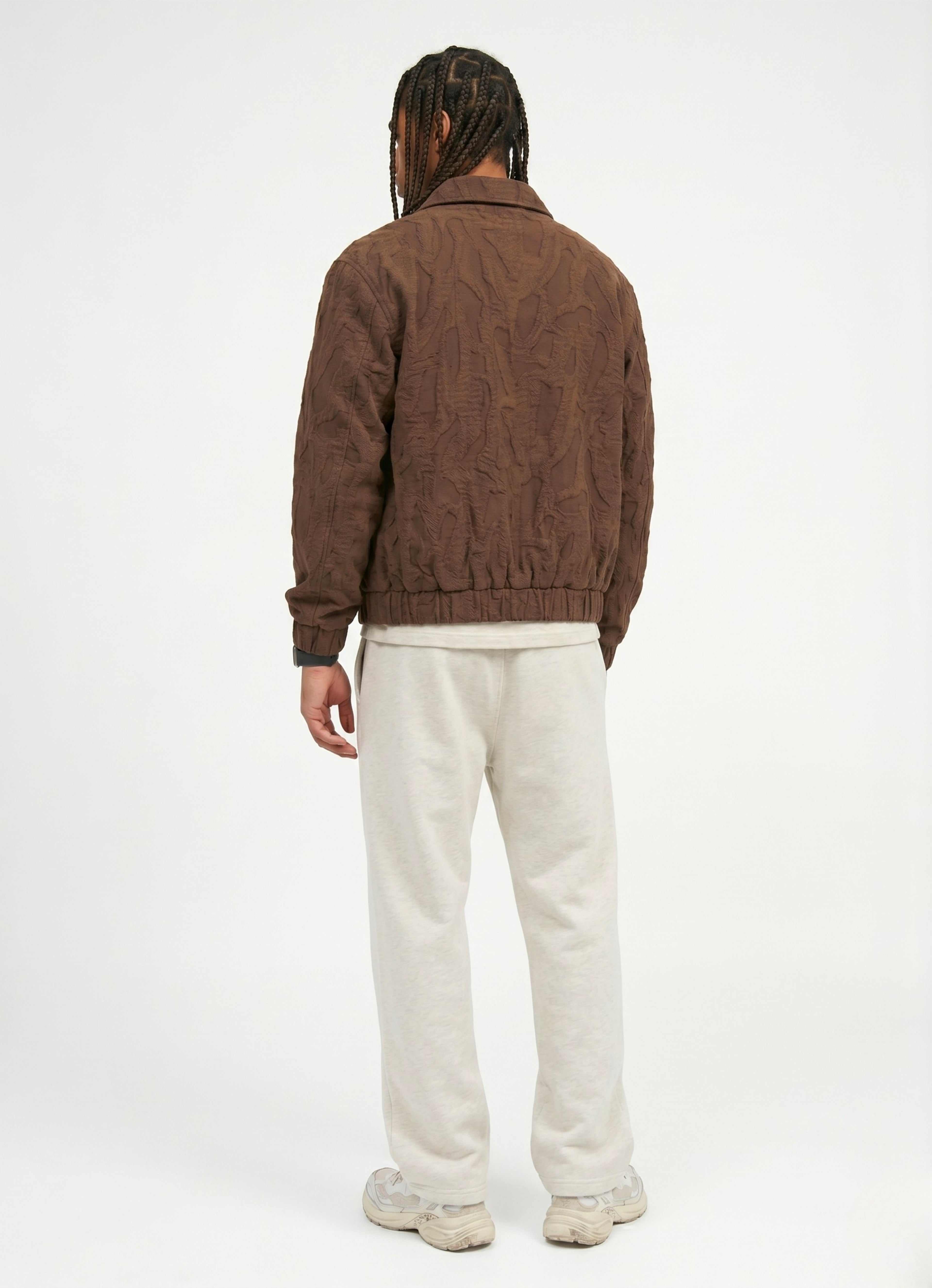 Dark Coffee Zipper Jakarlı Ceket