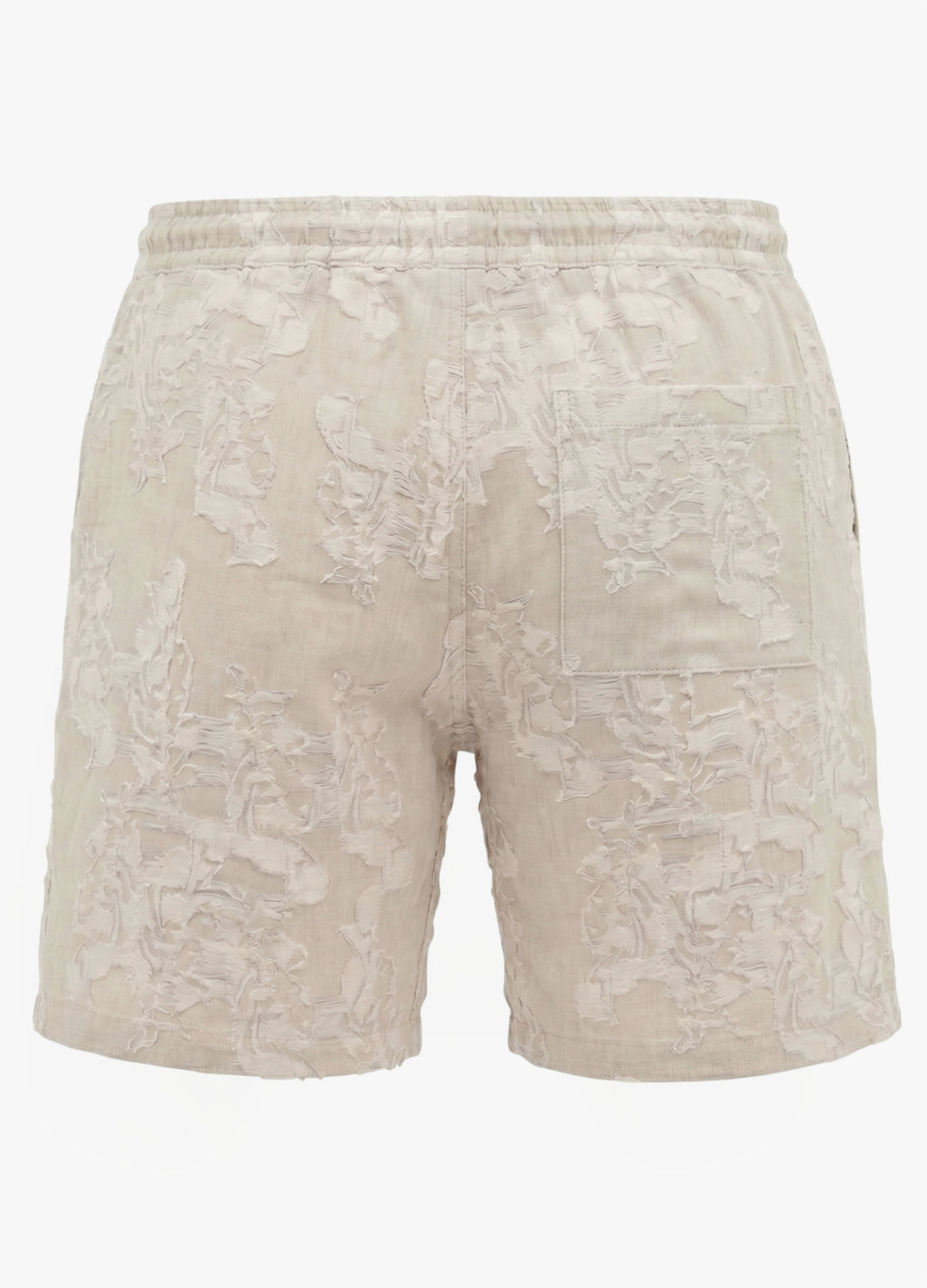 Beige Comfort Jakarlı Şort