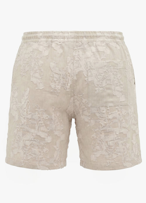 Beige Comfort Jakarlı Şort