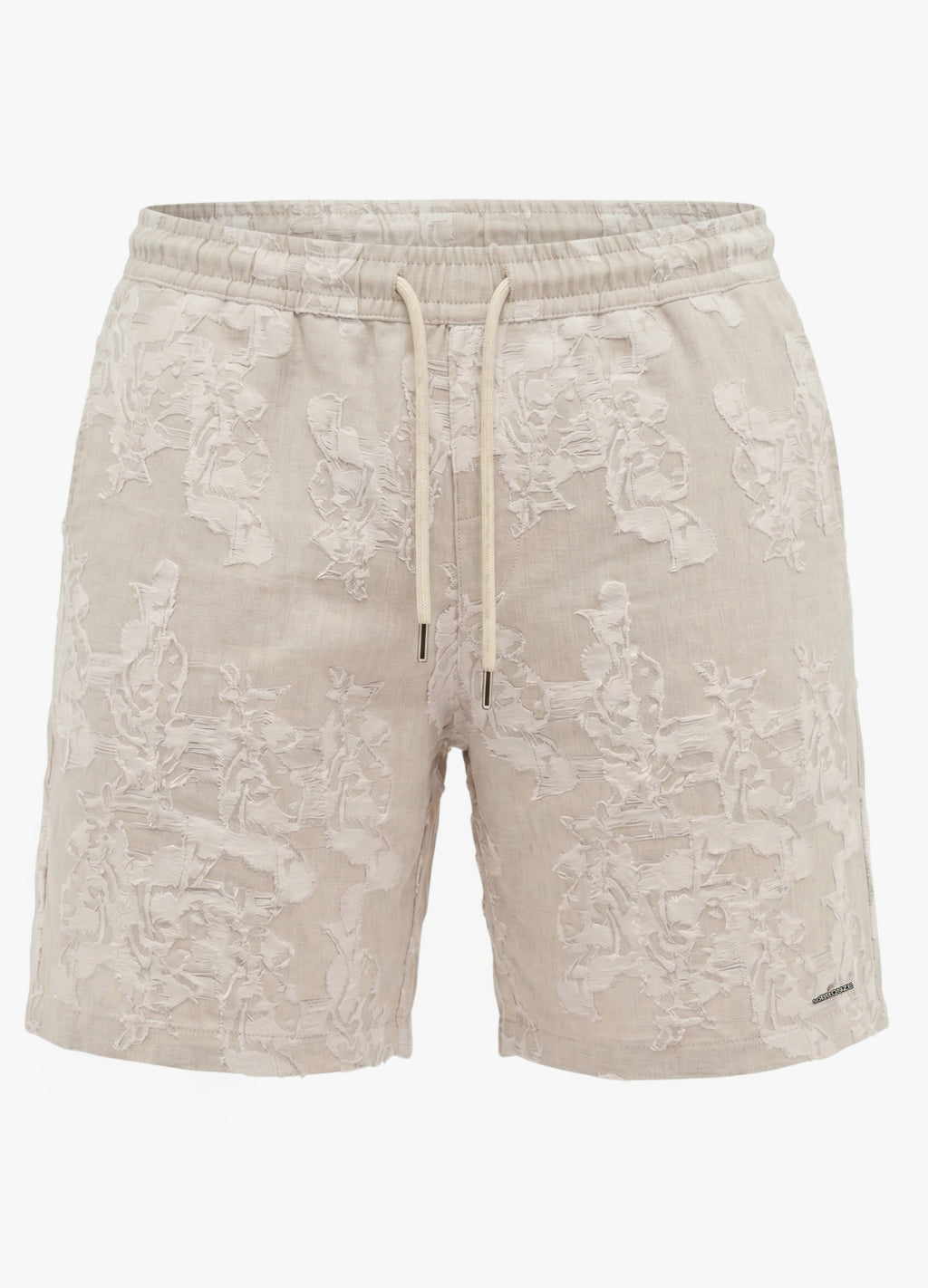 Beige Comfort Jakarlı Şort