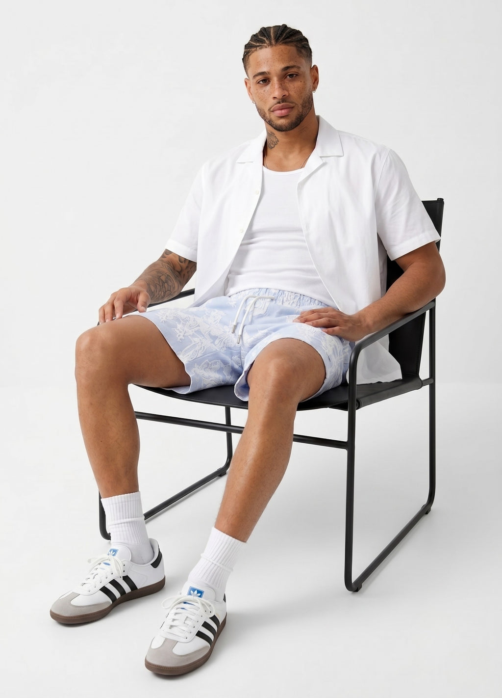 Baby Blue Comfort Jakarlı Şort