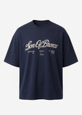 Navy Blue Eva Nakışlı Comfort T-shirt