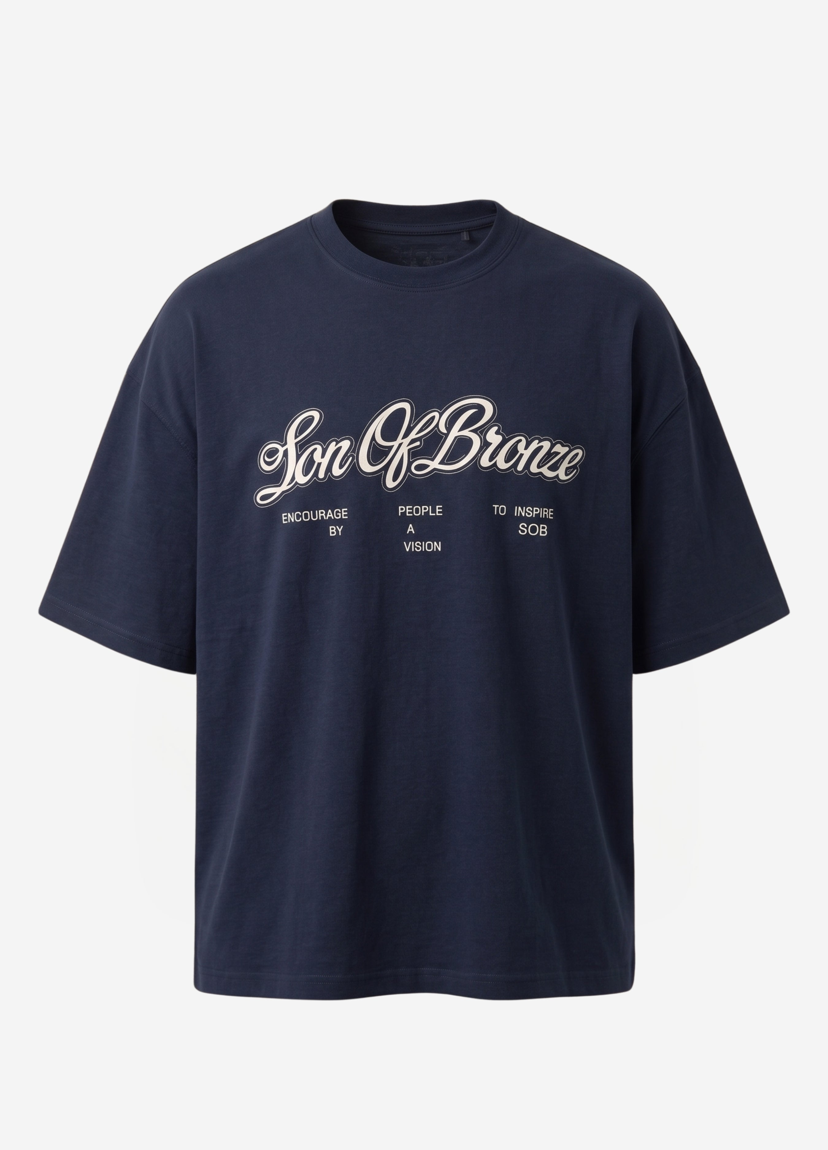Navy Blue Eva Nakışlı Comfort T-shirt