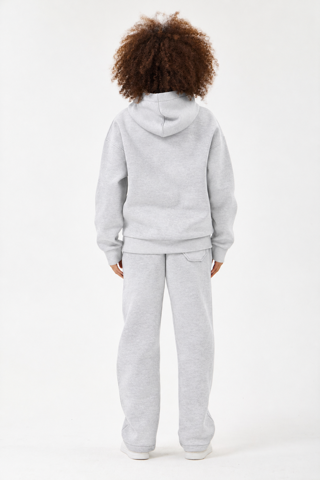 Grey Melange Panda Kumaş Kadın Sweatshirt Takım