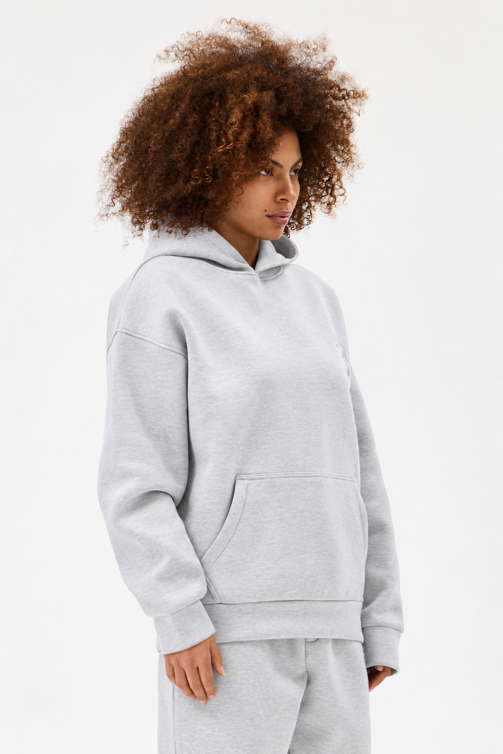 Grey Melange Panda Kumaş Kadın Sweatshirt Takım