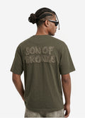 Dark Green Aplike Detaylı Comfort T-shirt