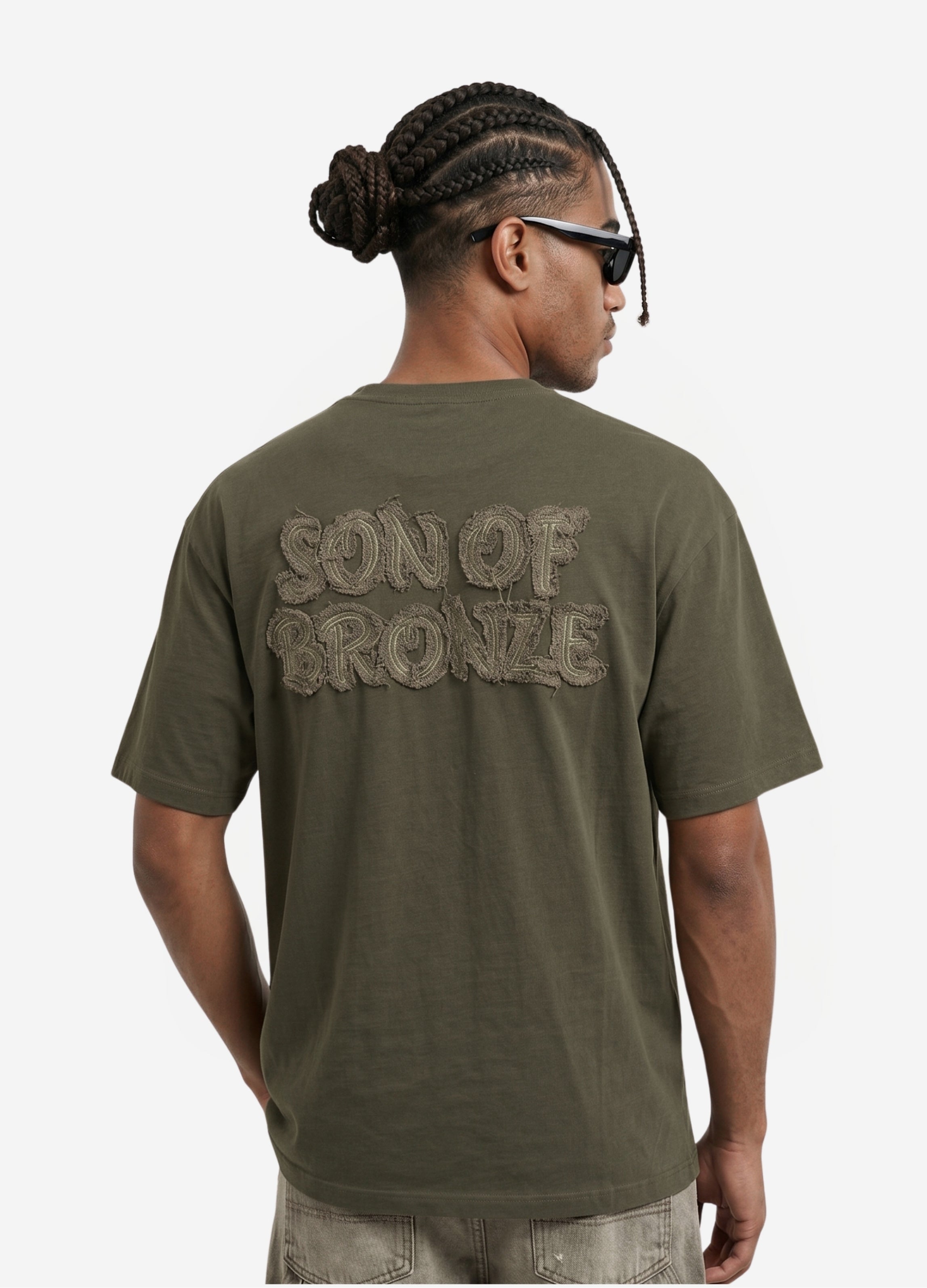 Dark Green Aplike Detaylı Comfort T-shirt