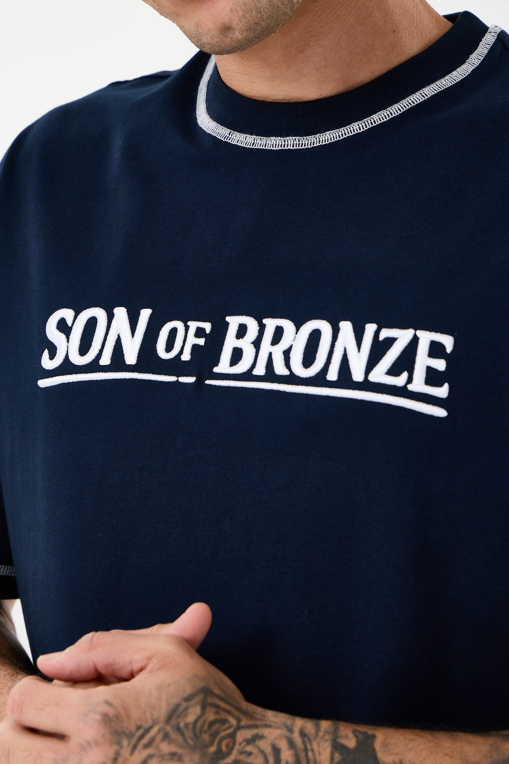 Navy Blue Signature Nakışlı Comfort T-shirt