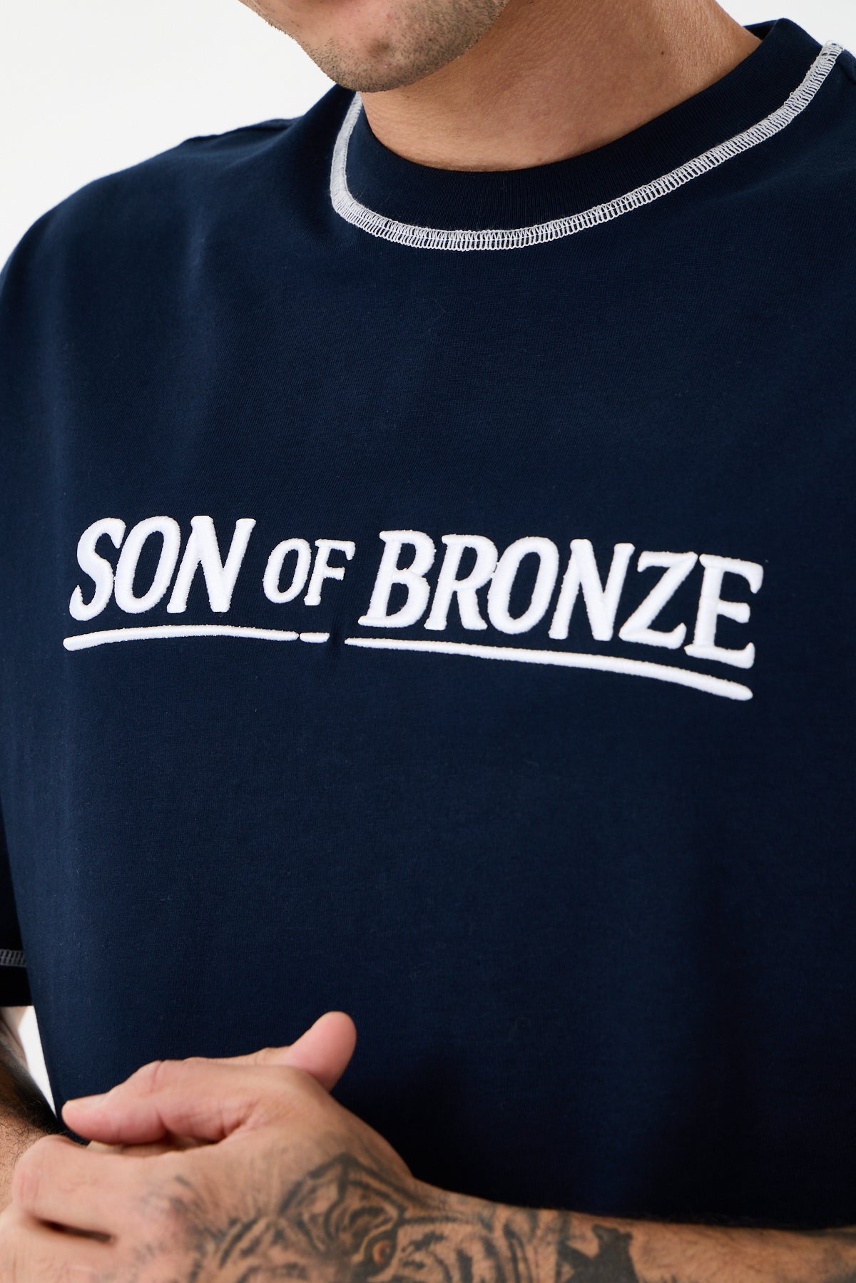 Navy Blue Signature Nakışlı Comfort T-shirt