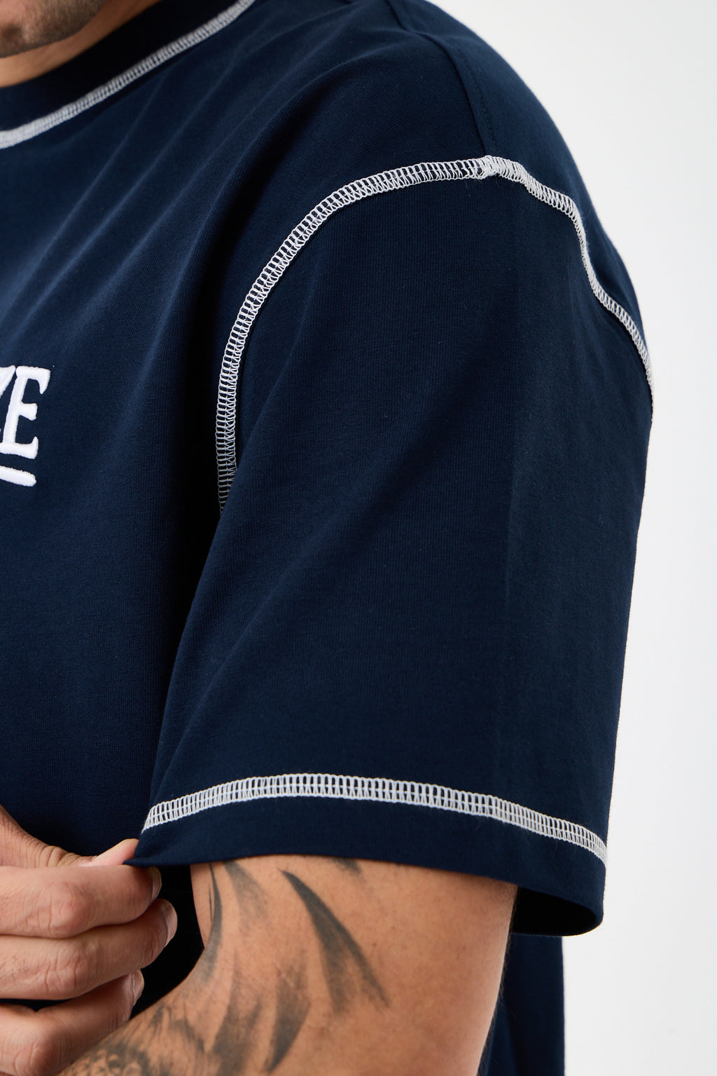 Navy Blue Signature Nakışlı Comfort T-shirt