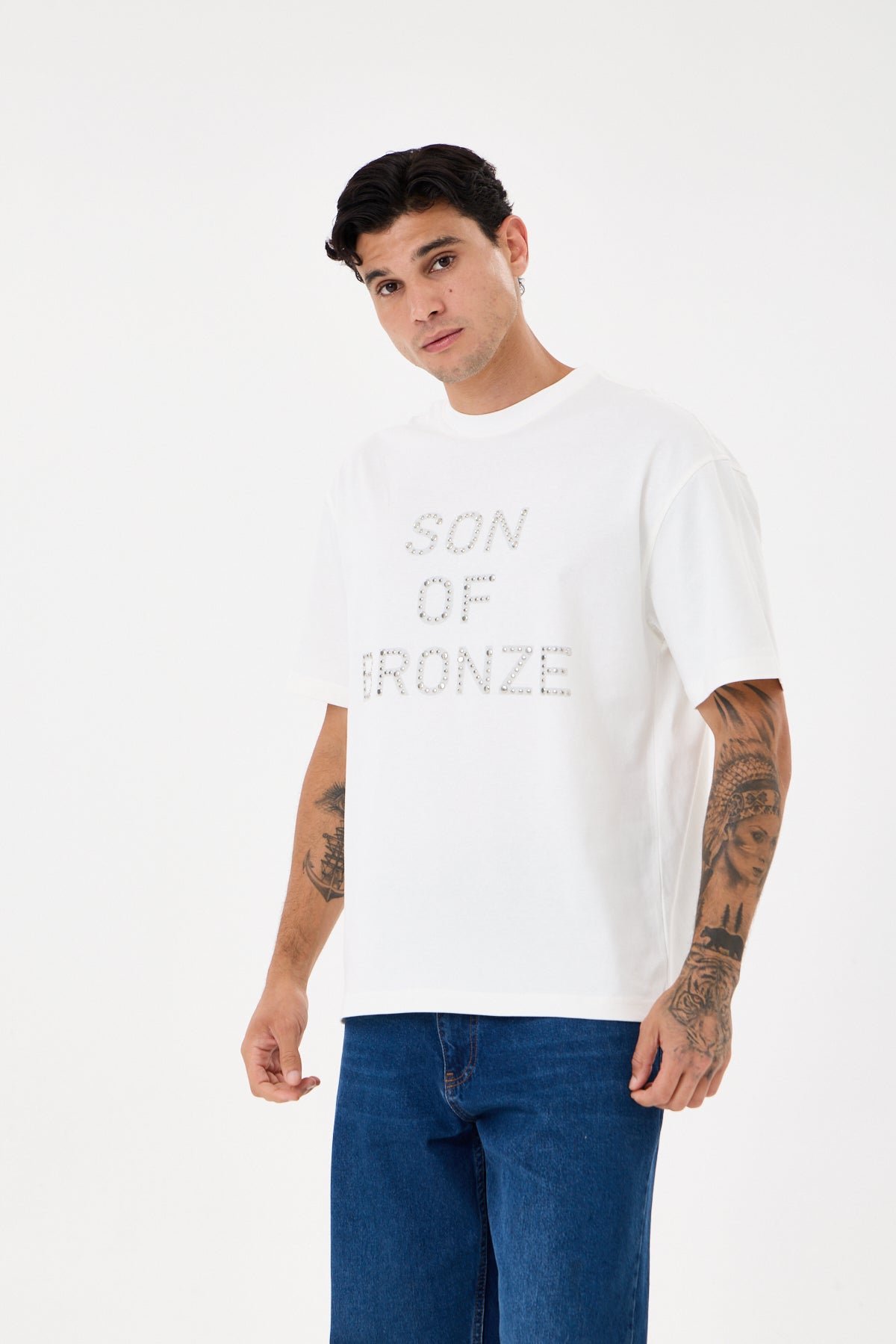 Off White Rivet Taşlı Comfort T-shirt
