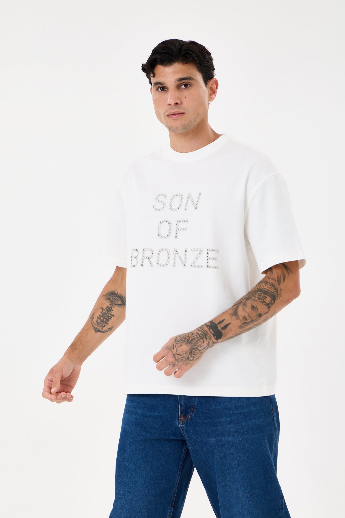 Off White Rivet Taşlı Comfort T-shirt