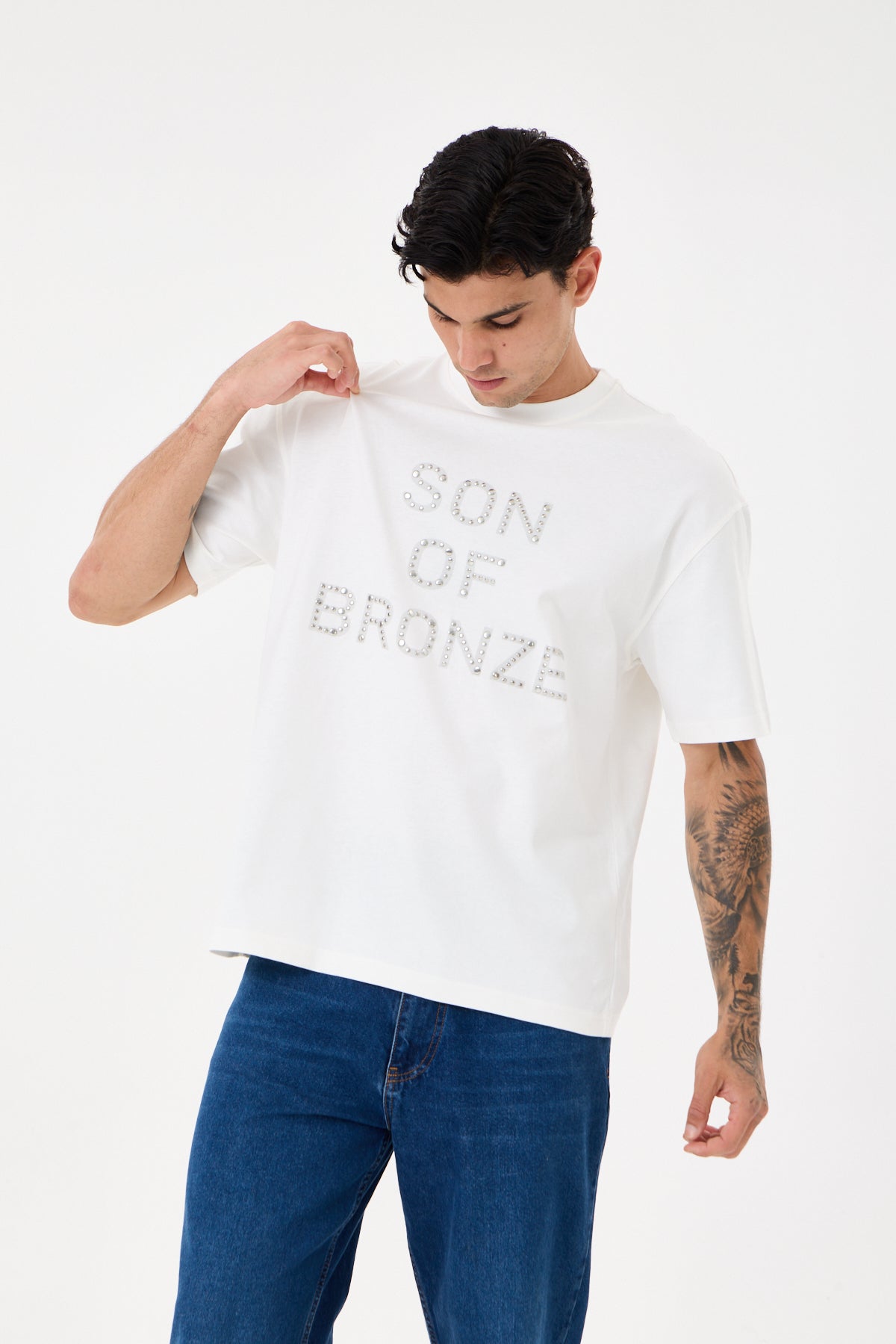 Off White Rivet Taşlı Comfort T-shirt