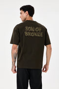 Dark Green Aplike Detaylı Comfort T-shirt