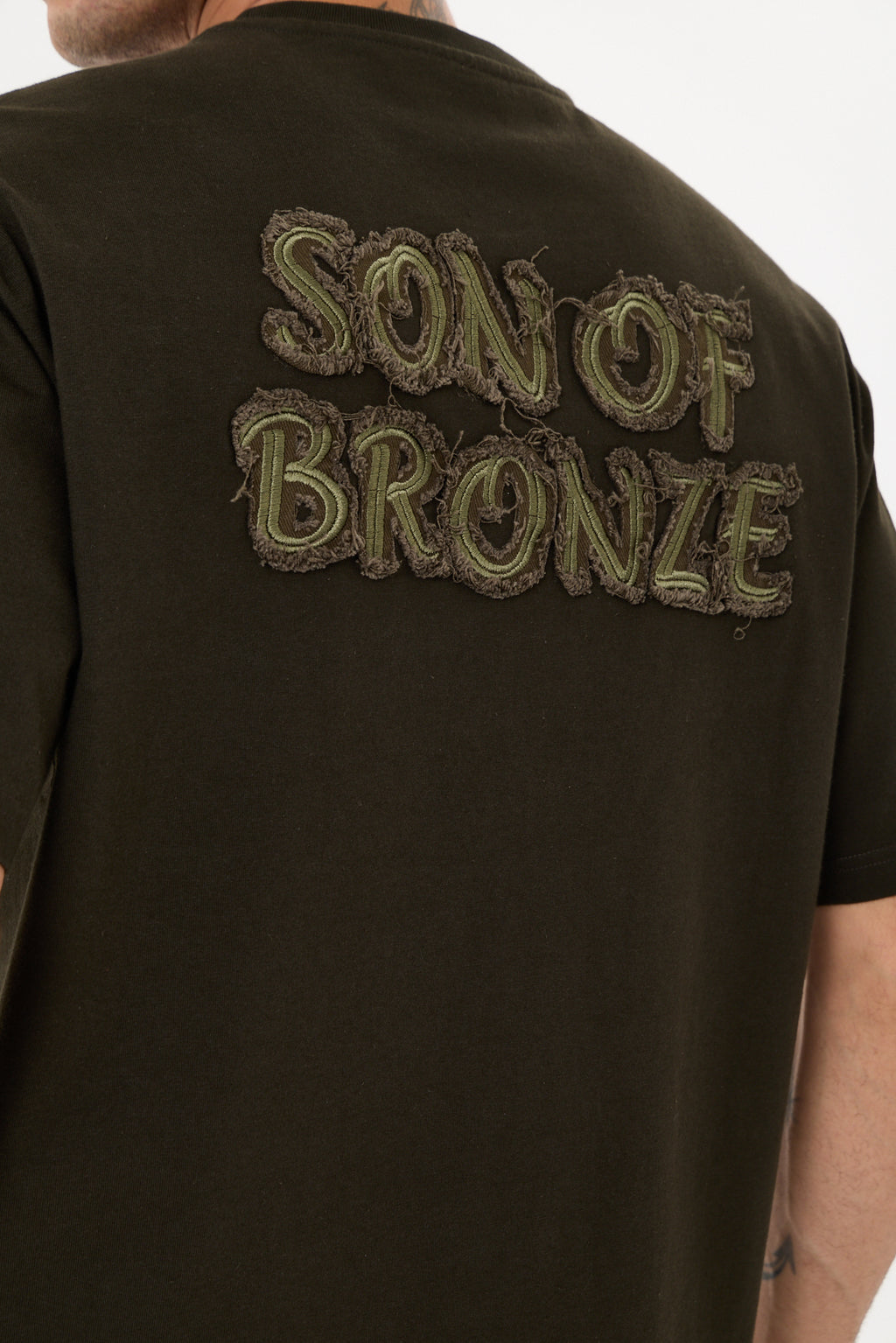 Dark Green Aplike Detaylı Comfort T-shirt