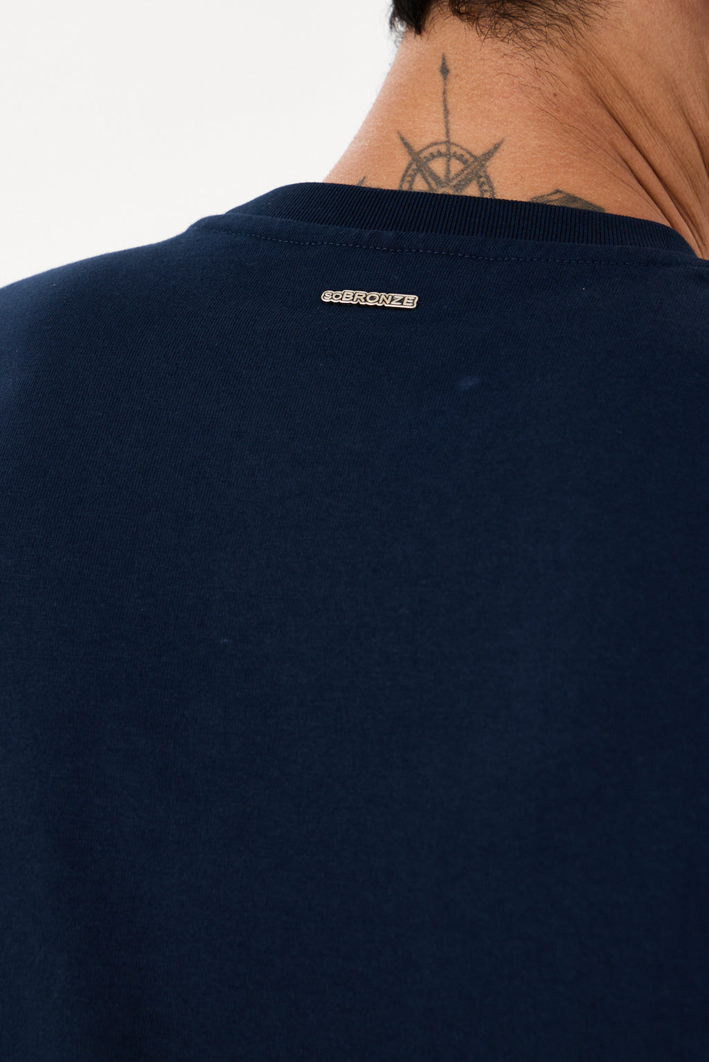 Navy Blue Eva Nakışlı Comfort T-shirt