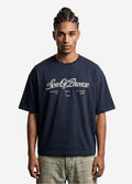 Navy Blue Eva Nakışlı Comfort T-shirt
