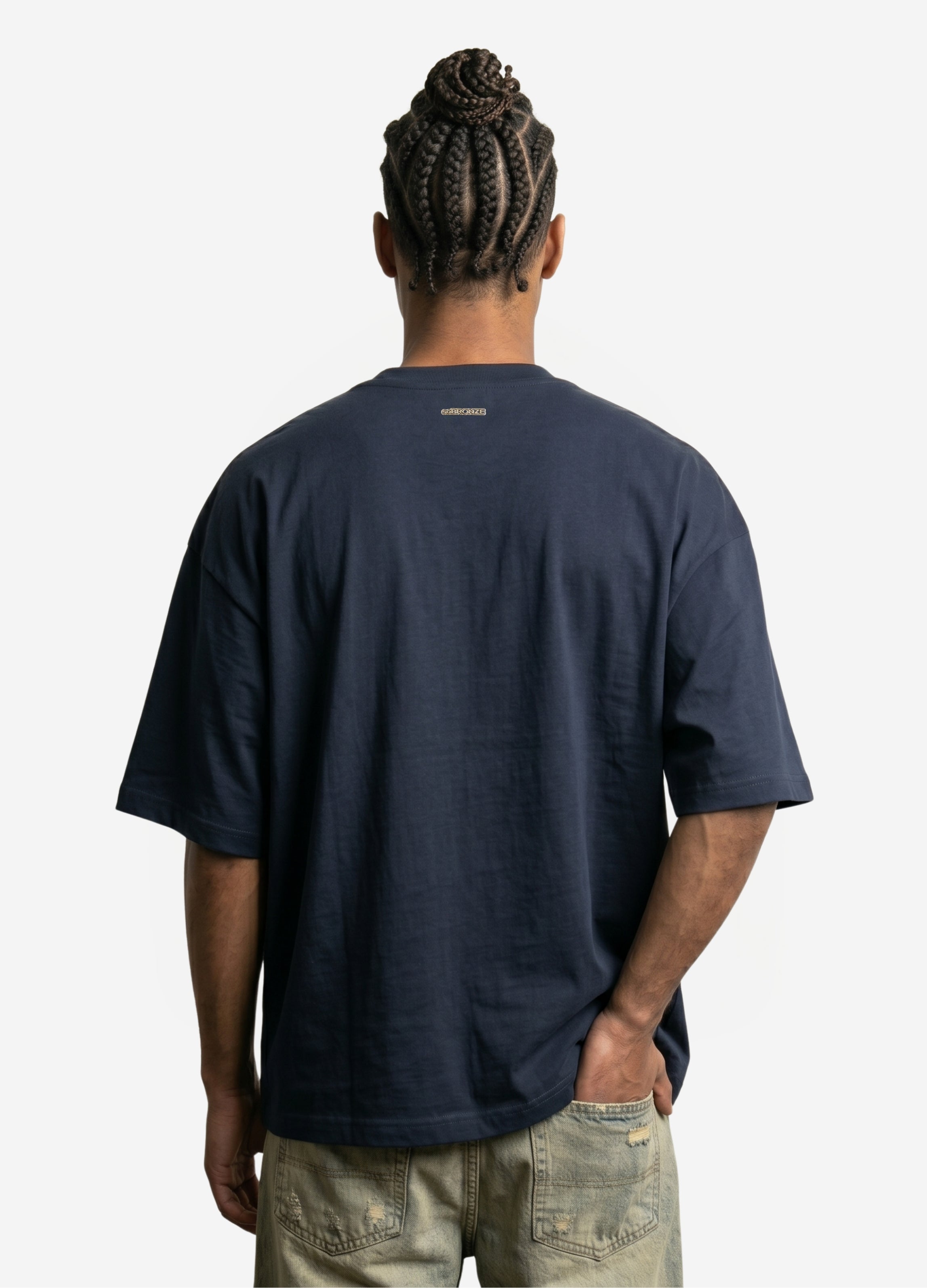 Navy Blue Eva Nakışlı Comfort T-shirt