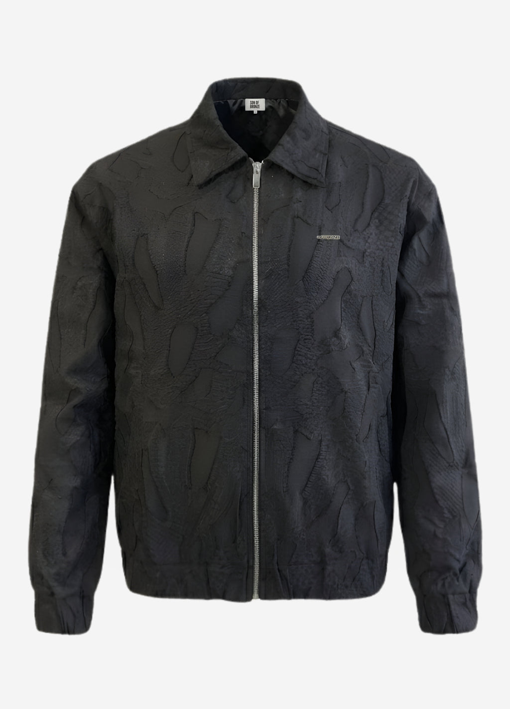 Black Zipper Jakarlı Ceket