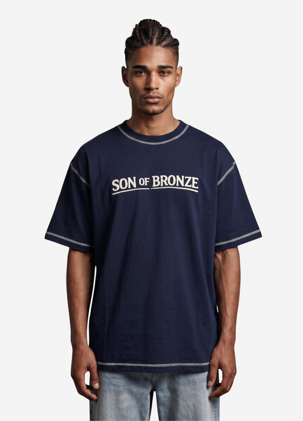 Navy Blue Signature Nakışlı Comfort T-shirt