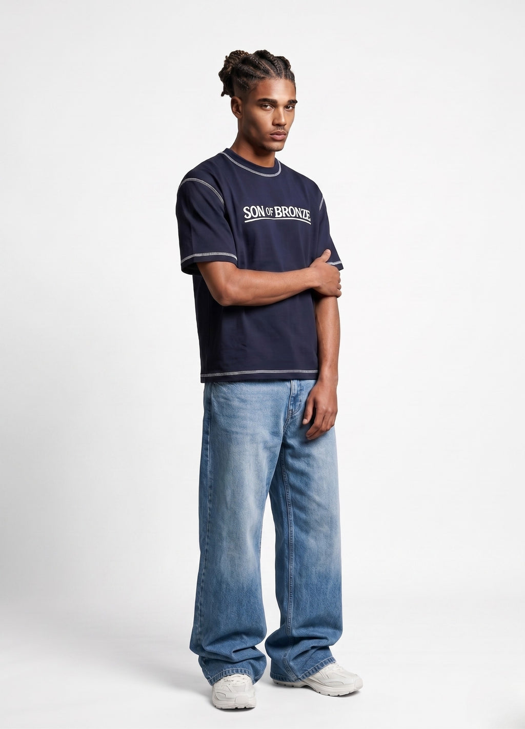Navy Blue Signature Nakışlı Comfort T-shirt