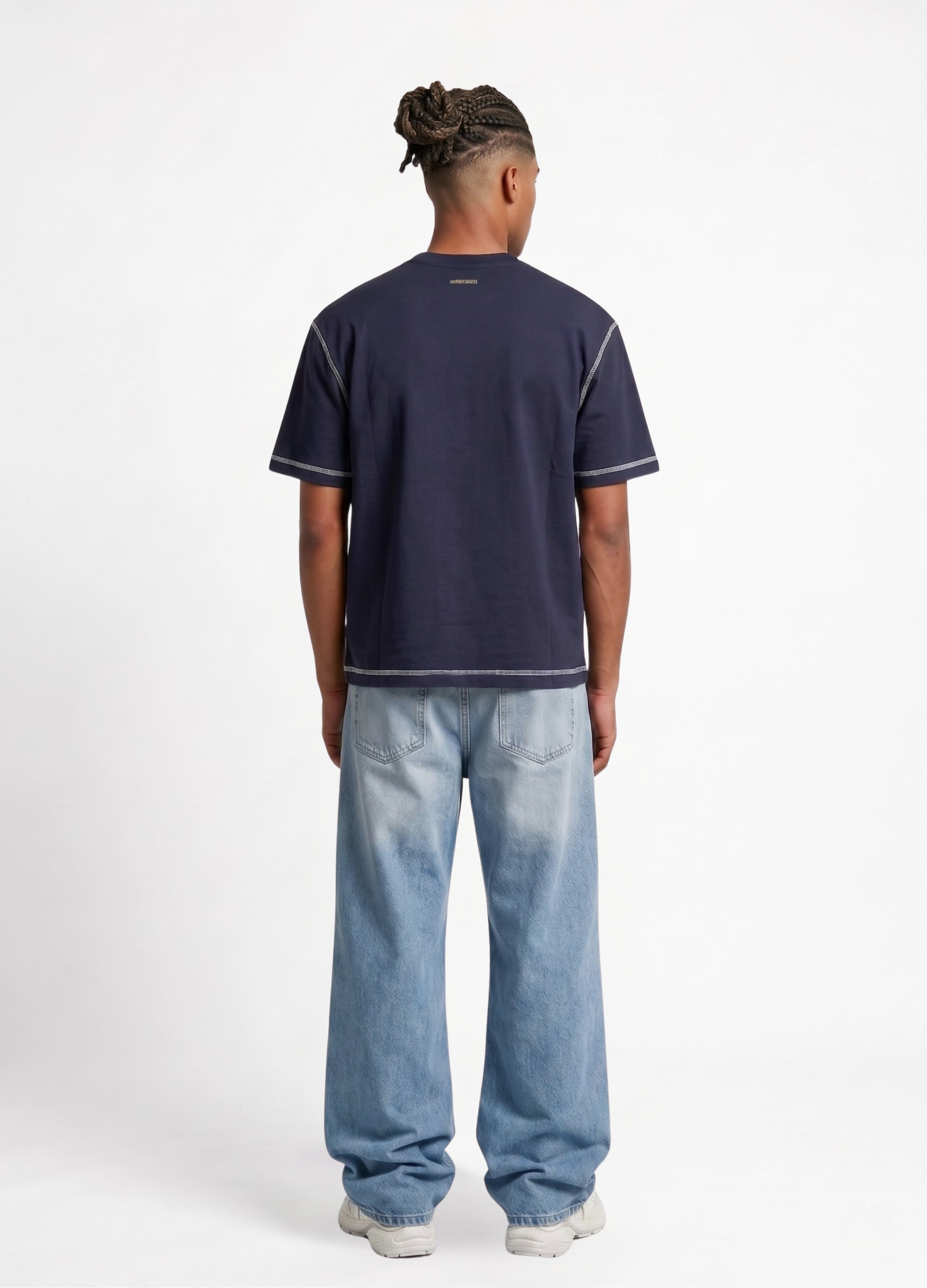 Navy Blue Signature Nakışlı Comfort T-shirt