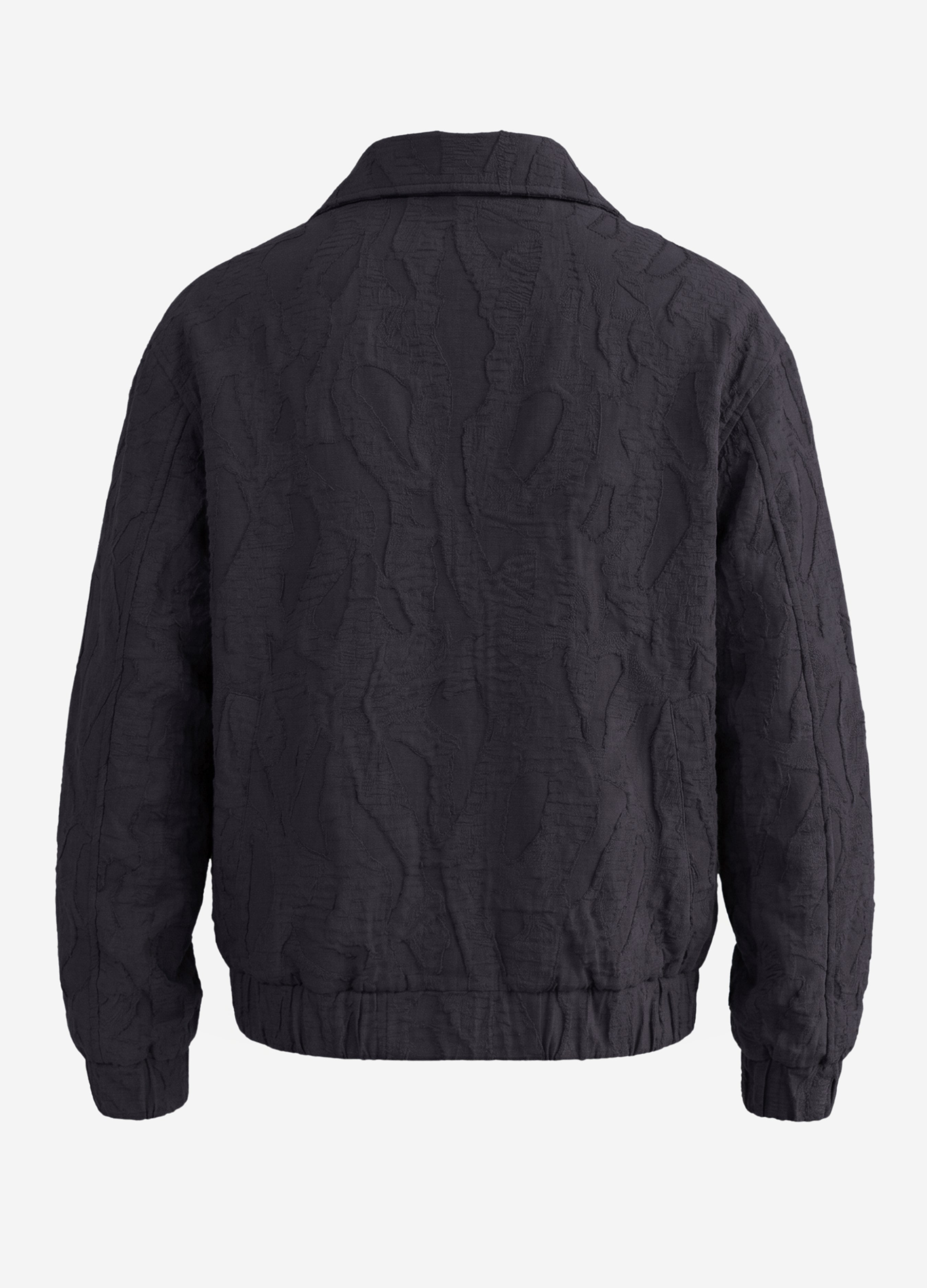 Black Zipper Jakarlı Ceket