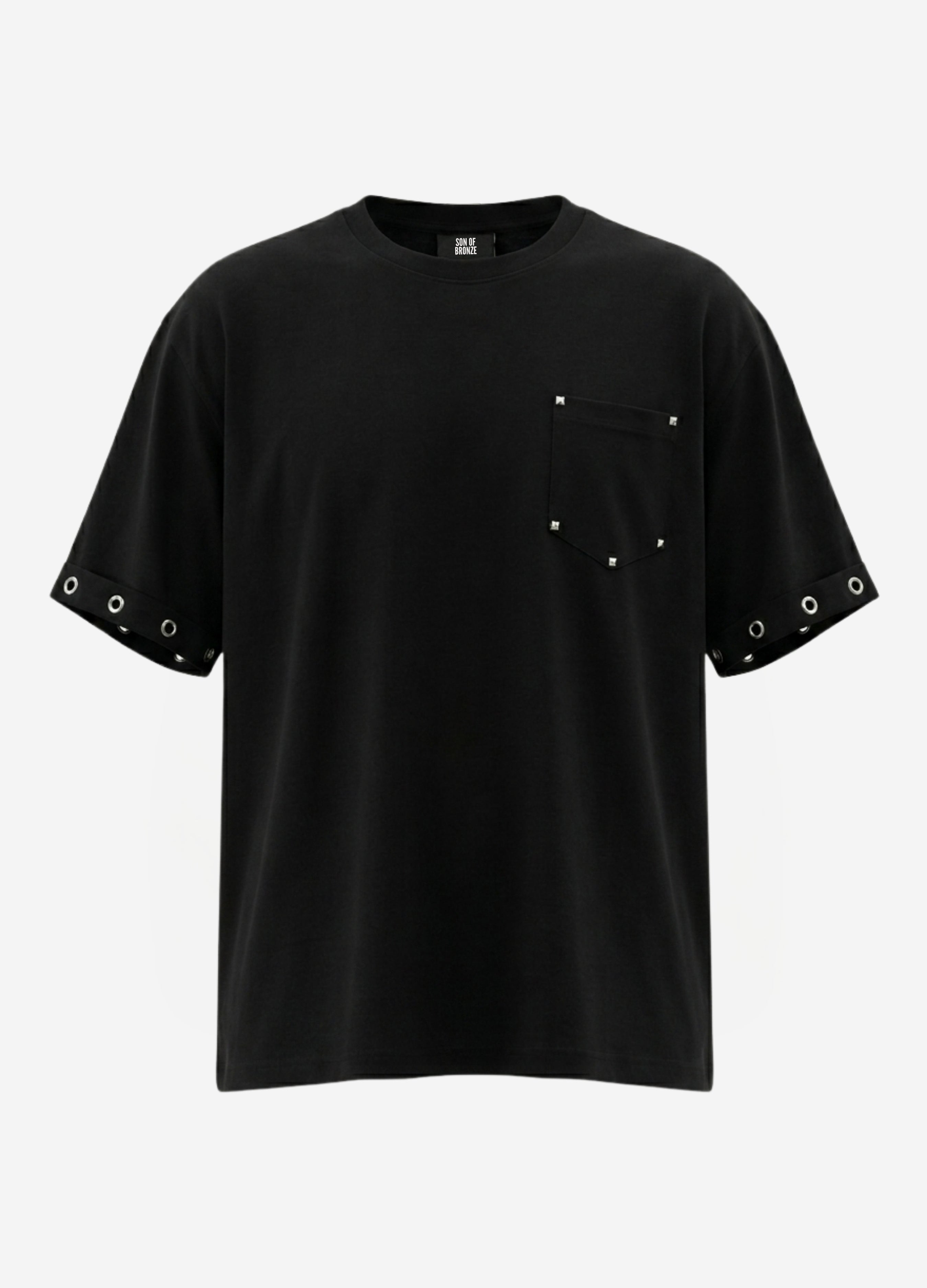 Black Kollar Kuş Gözü Detaylı Comfort T-shirt