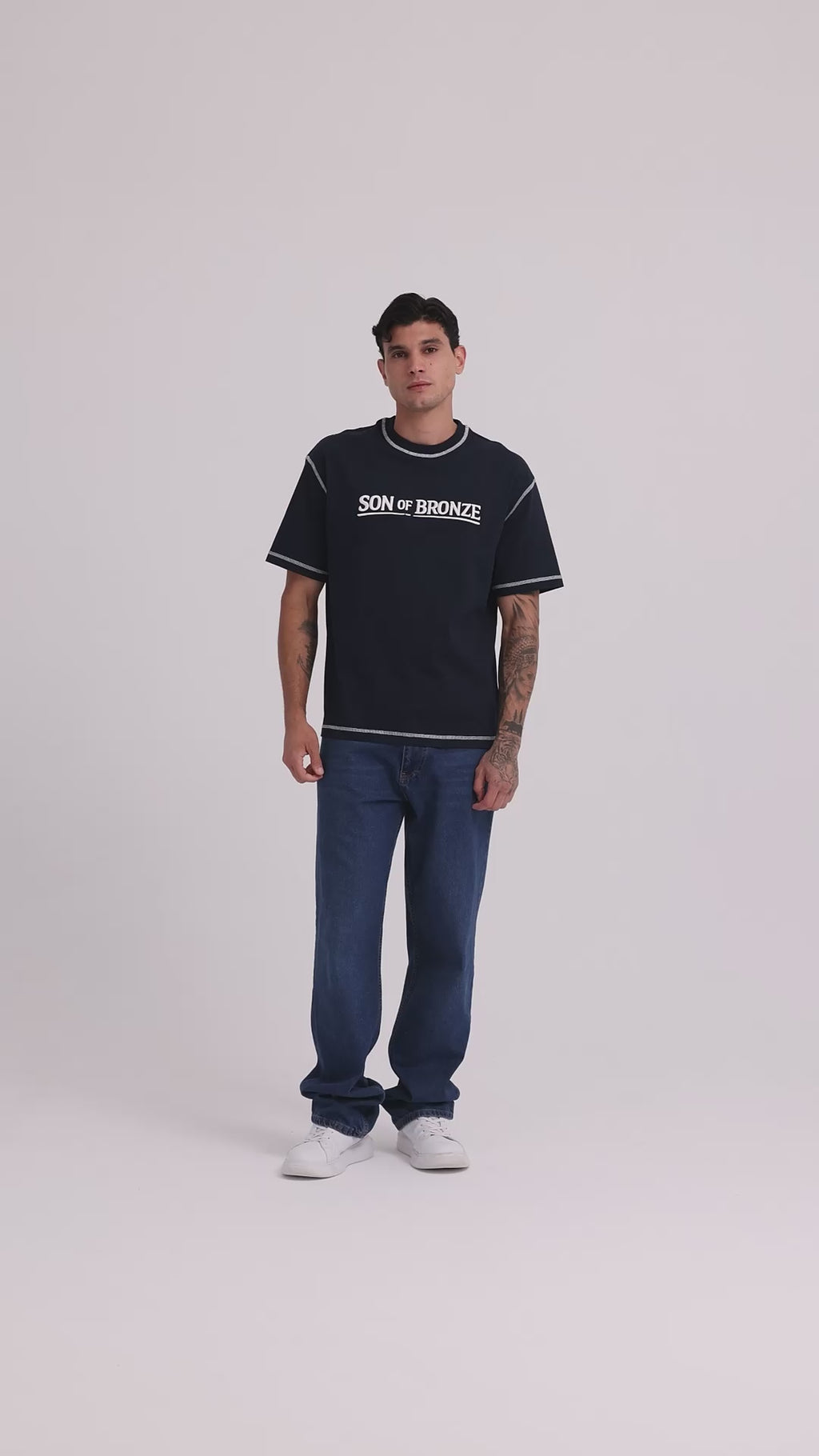 Navy Blue Signature Nakışlı Comfort T-shirt