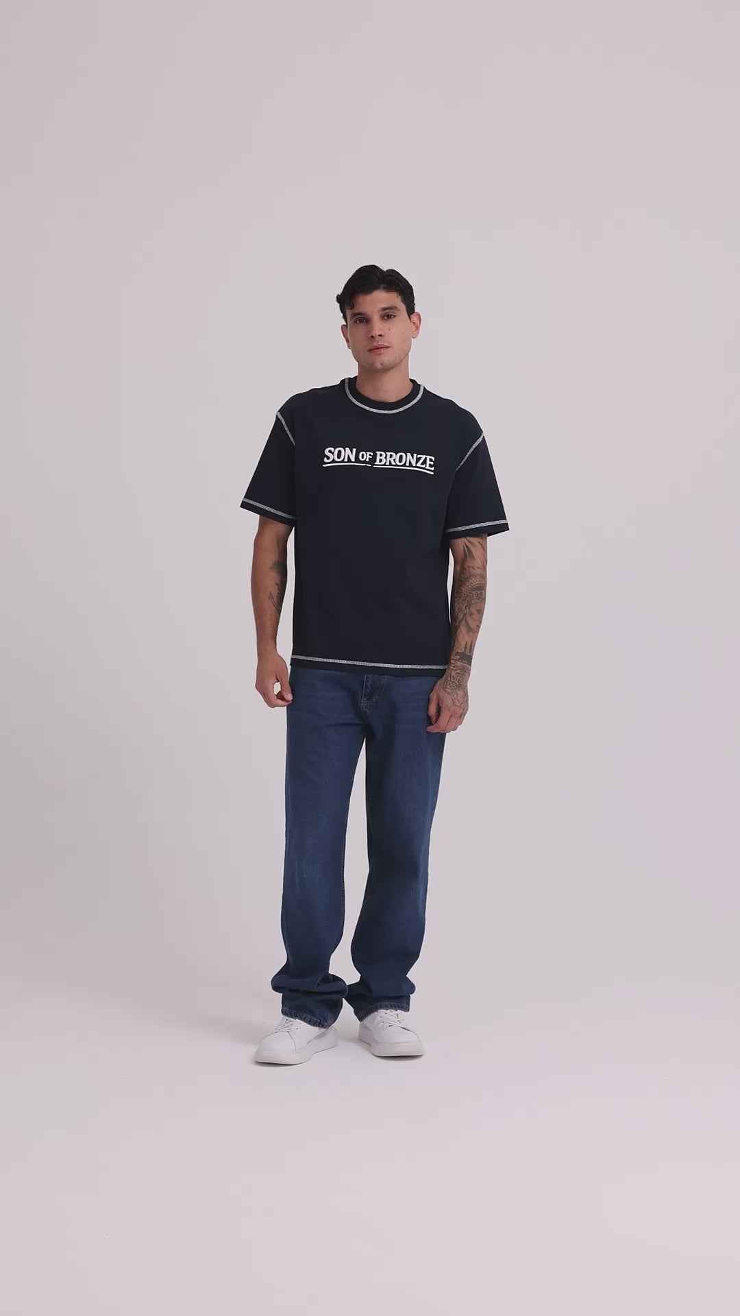 Navy Blue Signature Nakışlı Comfort T-shirt