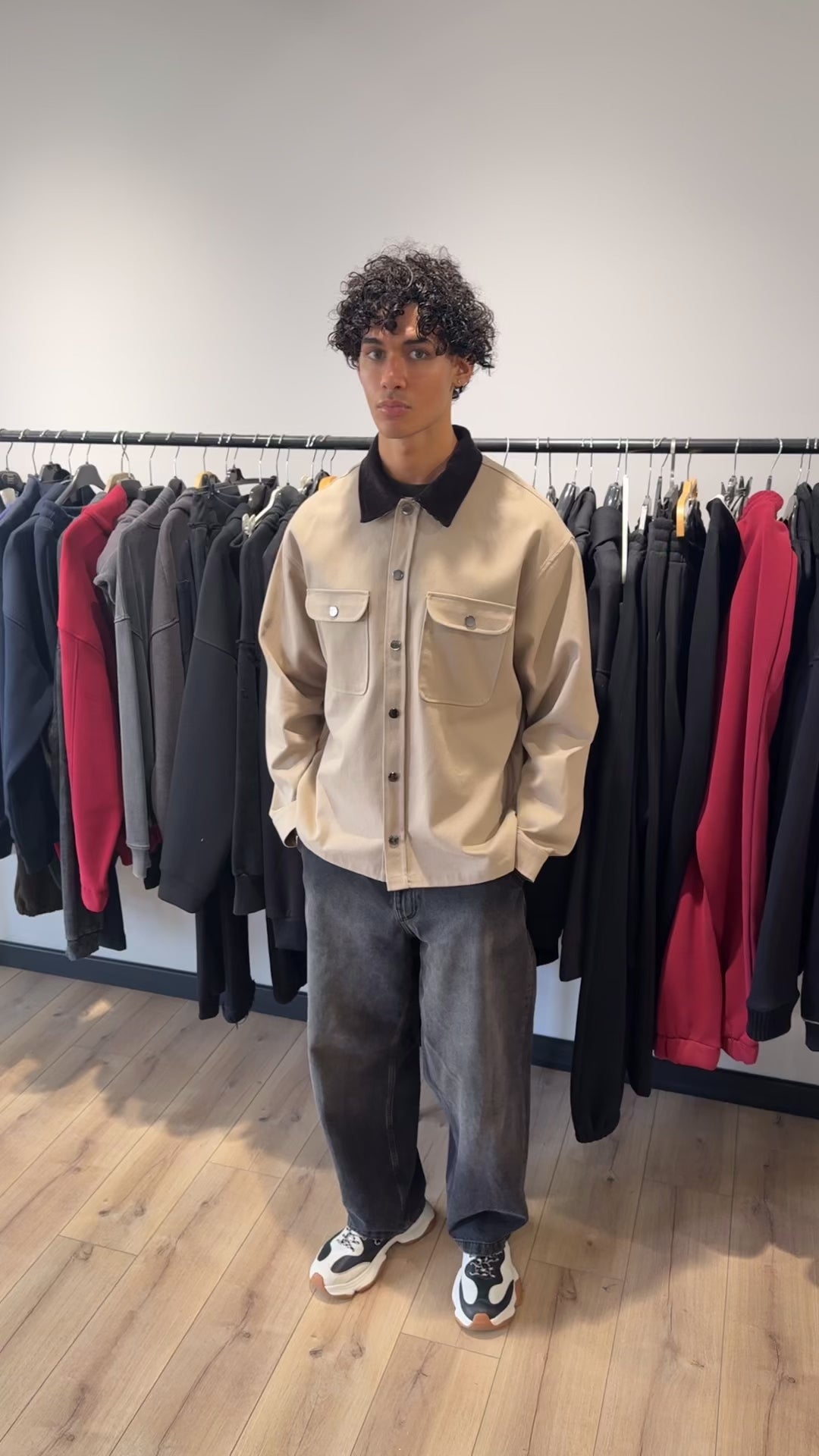Bej Çıtçıt Detaylı Gabardin Ceket
