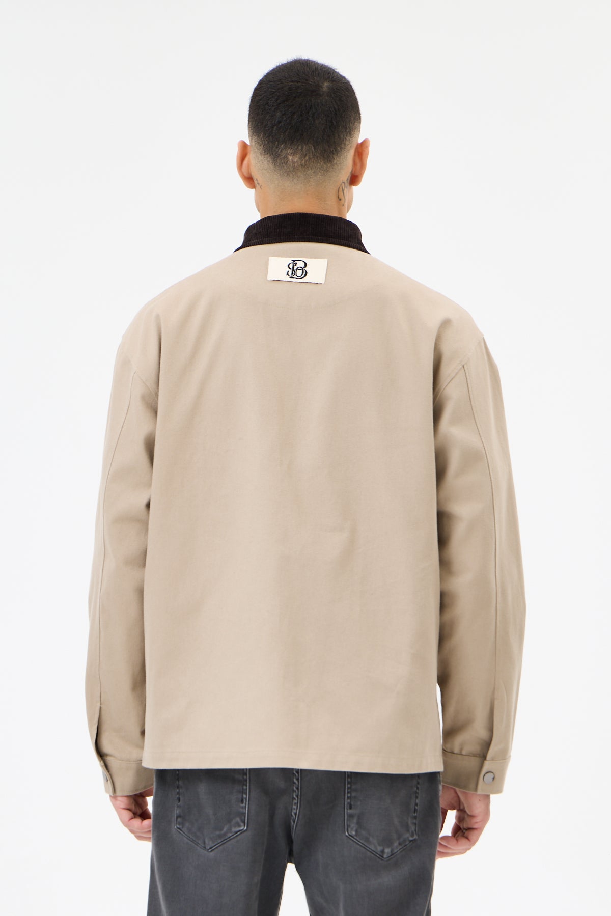 Bej Çıtçıt Detaylı Gabardin Ceket