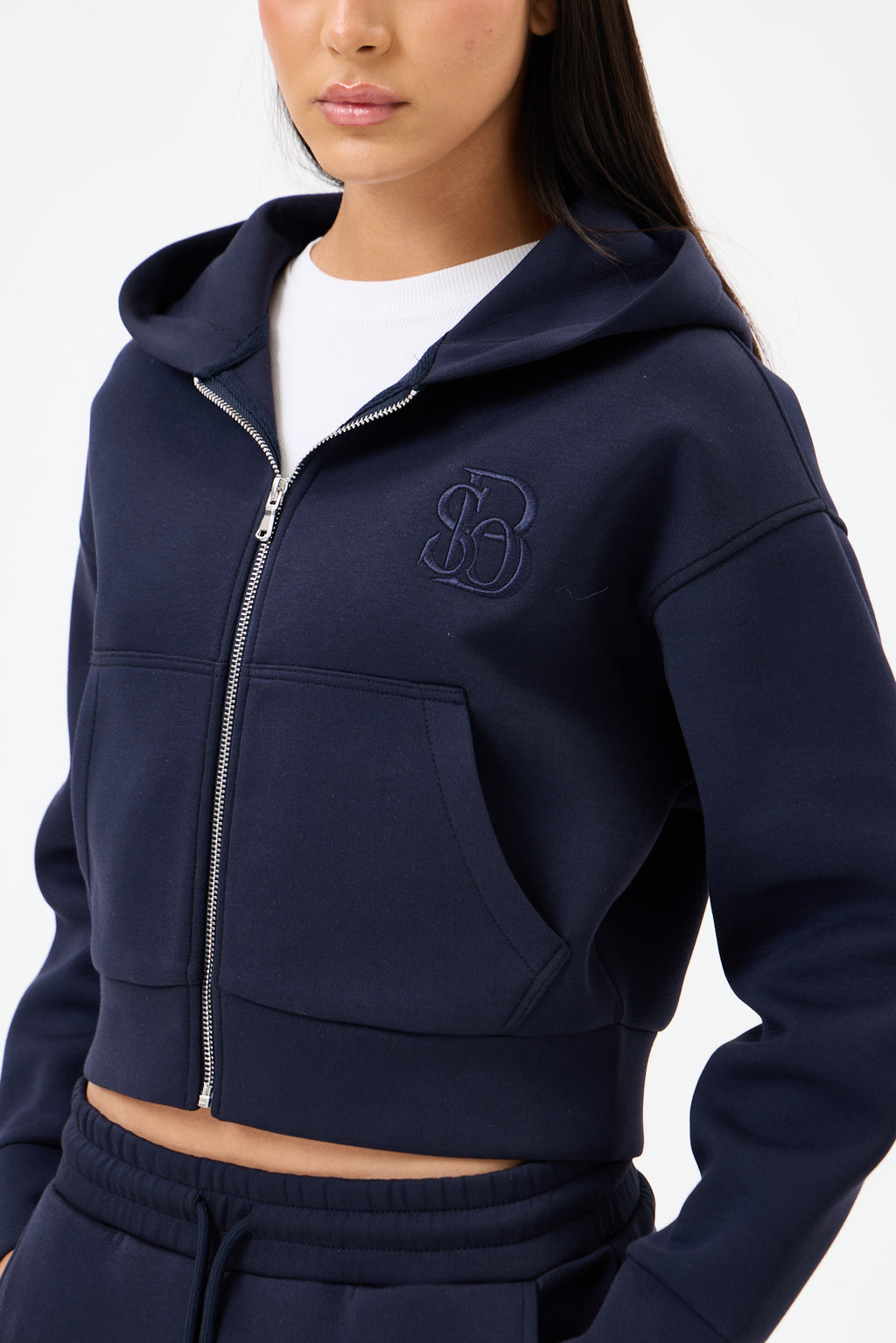 Lacivert Kapüşonlu Kadın Eşofman Takımı