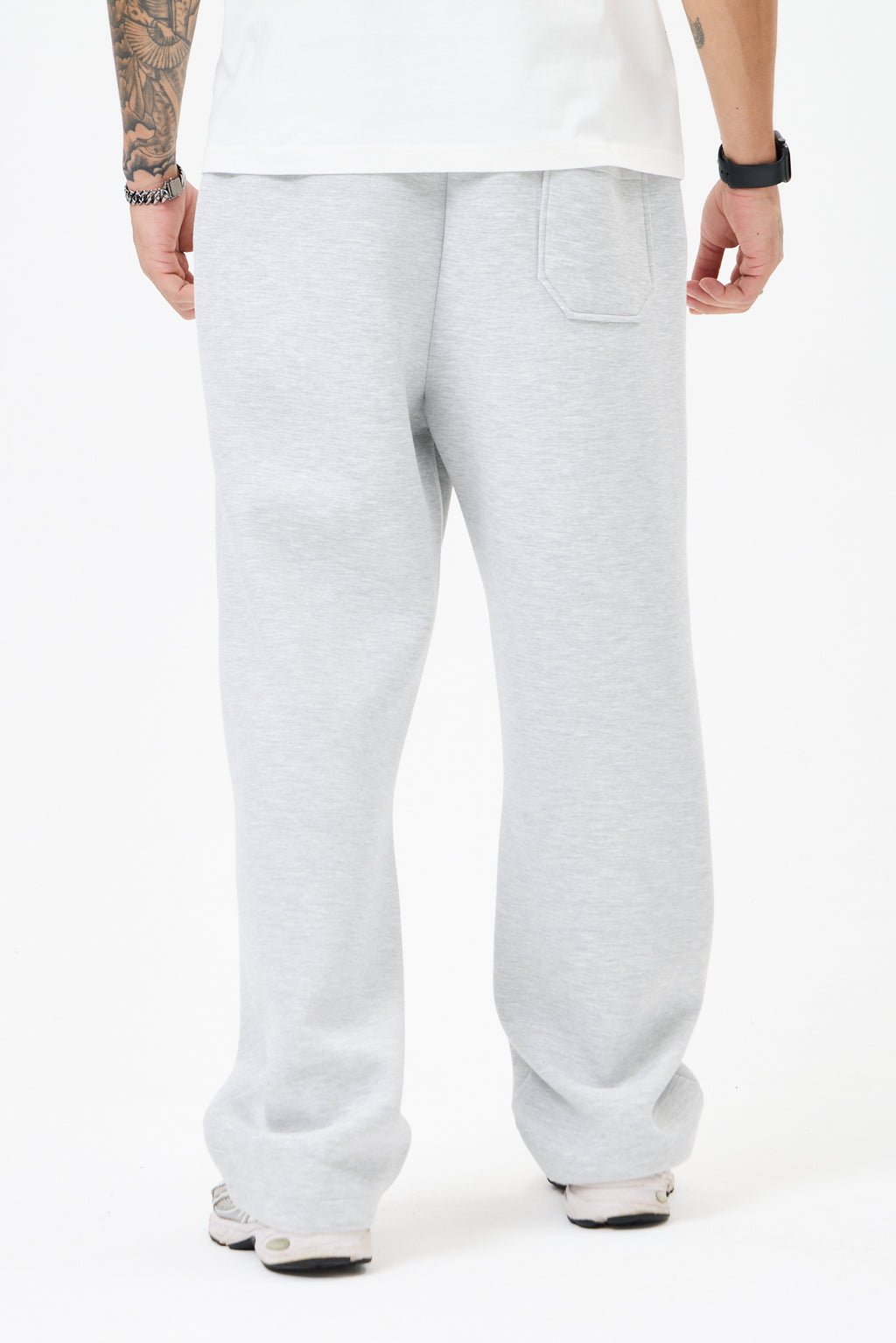 Grey Melange Panda Kumaş Eşofman Altı
