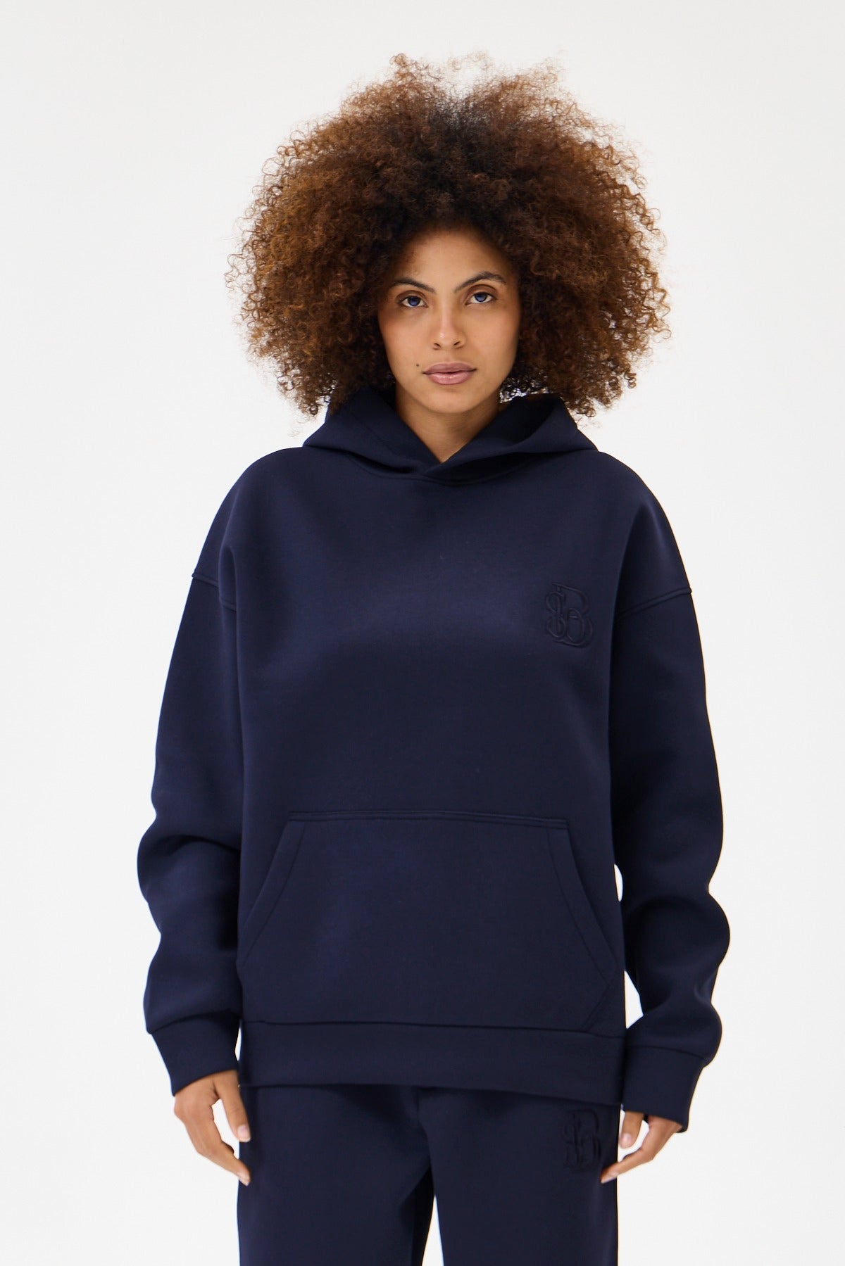 Lacivert Panda Kumaş Kadın Sweatshirt Takım