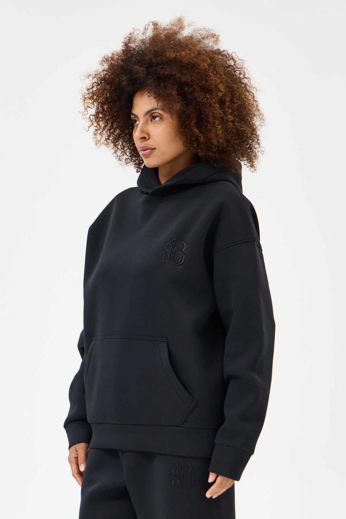 Siyah Panda Kumaş Kadın Sweatshirt
