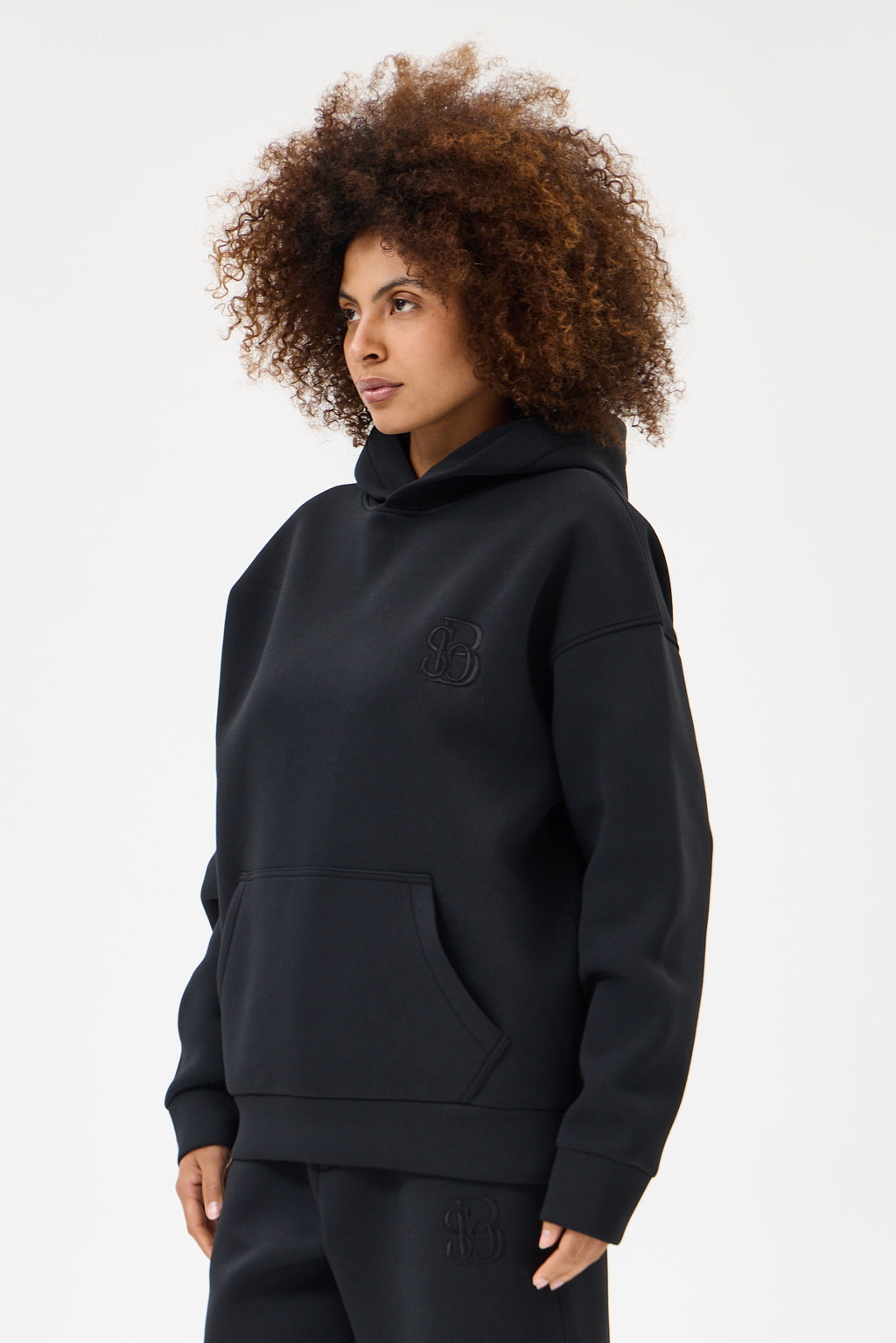 Siyah Panda Kumaş Kadın Sweatshirt Takım