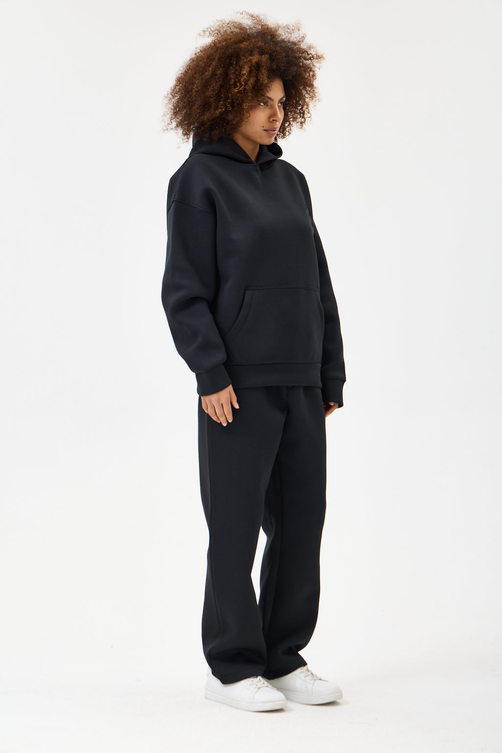 Siyah Panda Kumaş Kadın Sweatshirt