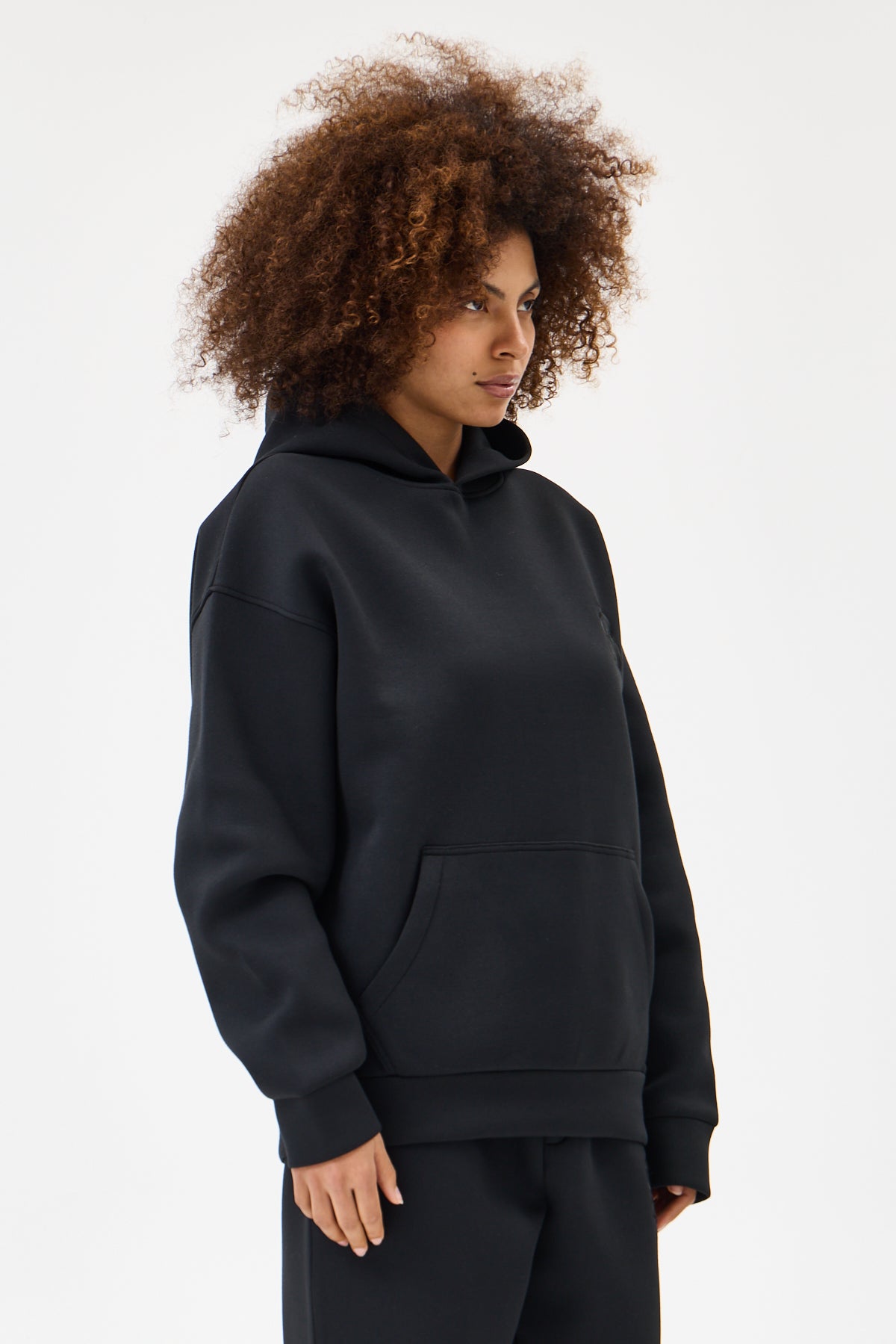 Siyah Panda Kumaş Kadın Sweatshirt