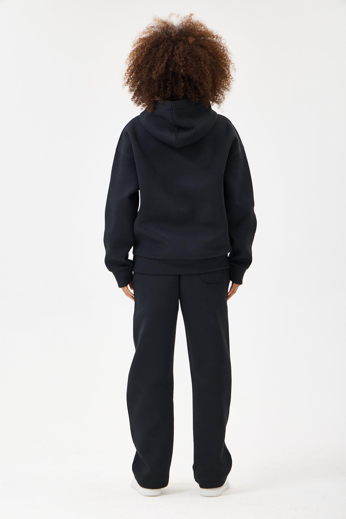 Siyah Panda Kumaş Kadın Sweatshirt