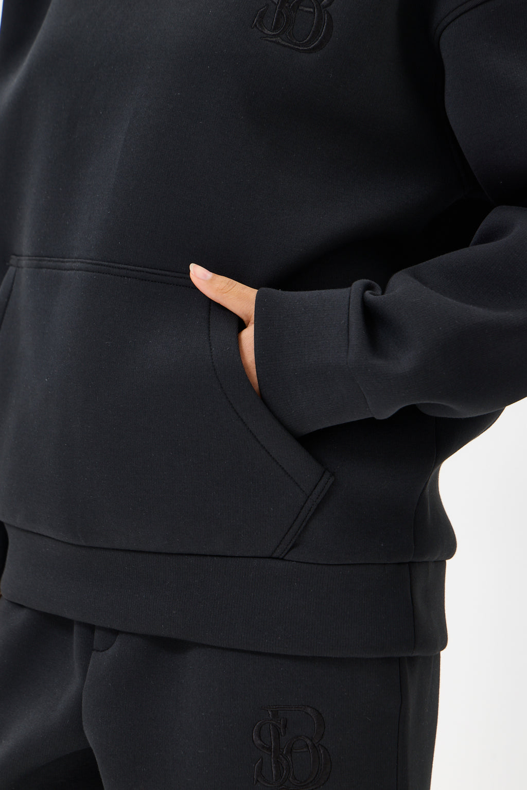Siyah Panda Kumaş Kadın Sweatshirt