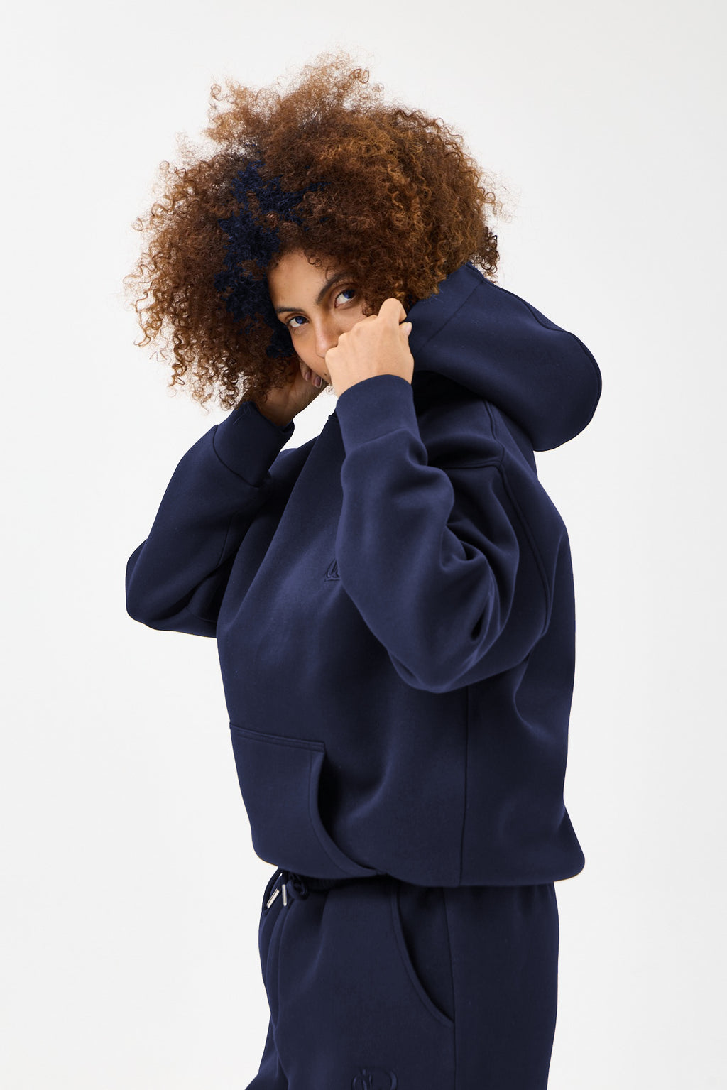 Lacivert Panda Kumaş Kadın Sweatshirt